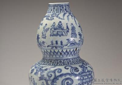 图片[2]-Double gourde vase with the Eighteen scholars in underglaze blue,  Mid-Ming dynasty, 1436-1464-China Archive